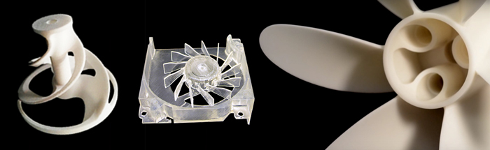 Prototipo impreso en 3D de plstico Nylon y resina